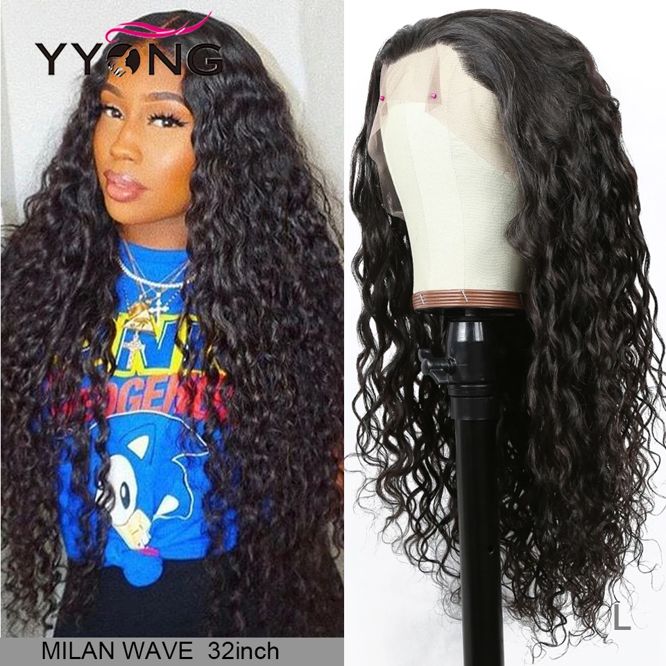

YYong 1x6 Part Lace Wig Milan Wave Brazilian Lace Frontal Human Hair Wigs Natural Hairline With Baby Hair 150 Density 28 30inch