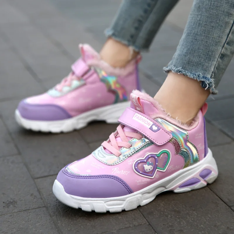 

Girls Athletic Shoes 2019 Autumn & Winter New Style Large Cotton Warm-Style Leather Young STUDENT'S CHILDREN'S Casual Shoes GIRL