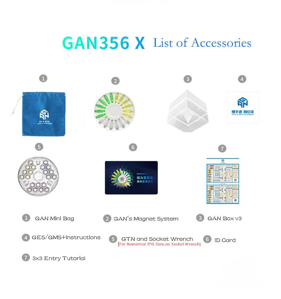 Puzzle Magic Cube GAN 356 356x GAN356 X Magnetic 3x3x3 3x3 cube GAN460M 460M 460 M 4X4X4 GAN356 Air Pro S SM speed cube toy
