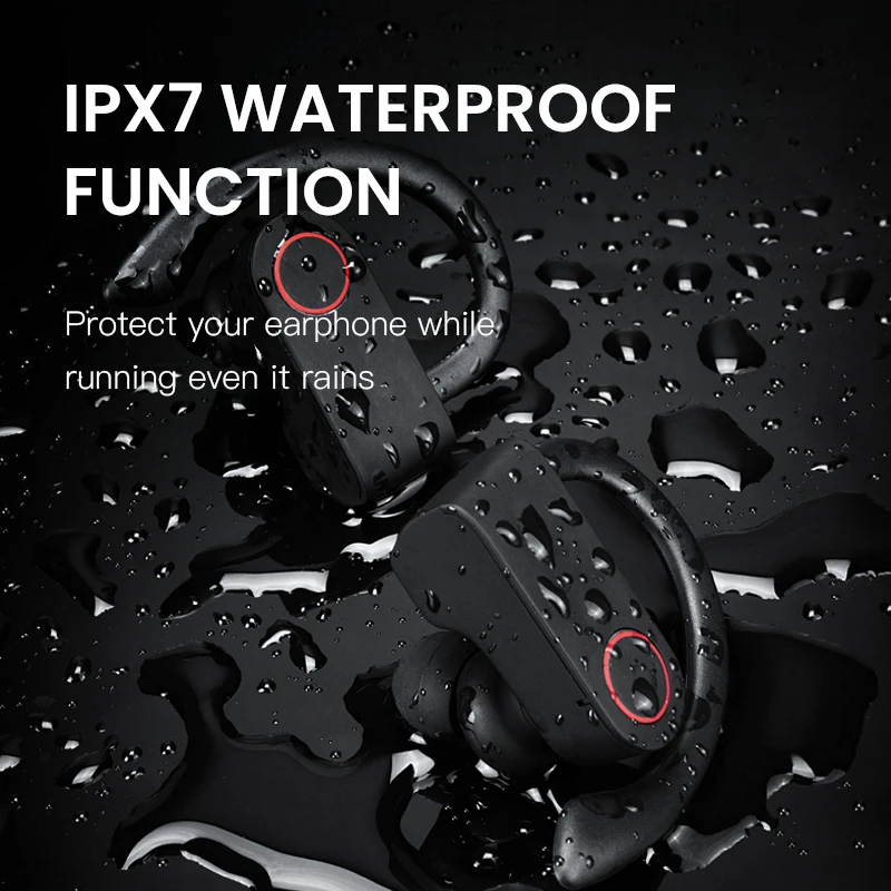 TWS Bluetooth 5 0 наушники A9 спортивные с крючком беспроводные IPX7 водонепроницаемые Hi Fi