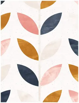 

LUCKYYJ Leaf Peel and Stick Wallpaper Removable Contact paper White/Brown/Pink/Navy Blue Vinyl Self Adhesive Decor Wall Sticker