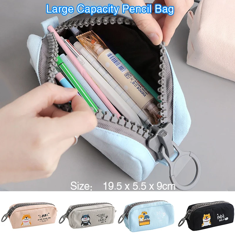 

Large Capacity Pencil Storage Zip Bag Pen Case Holder School Stationery Cosmetic Storage Pouch Organizer Girls Women Gift