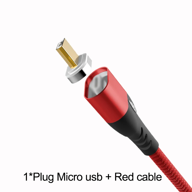 IONCT Магнитный кабель 3A Быстрая зарядка для айфона IPad Xiaomi samsung Android магнитная зарядка телефон магнит зарядное устройство Micro USB type C провод для зарядки data - Цвет: Red For Micro