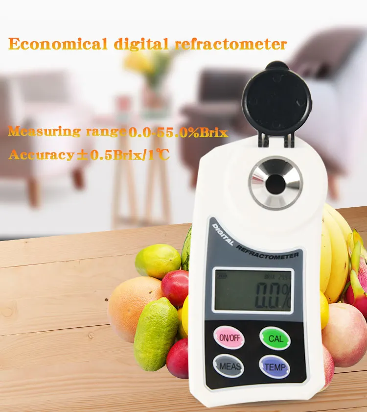 

0-55% Digital Brix Refractometer Juice Honey Test Meter Fluid Brix Refractometer Juice Sugar Content Measuring Instrument