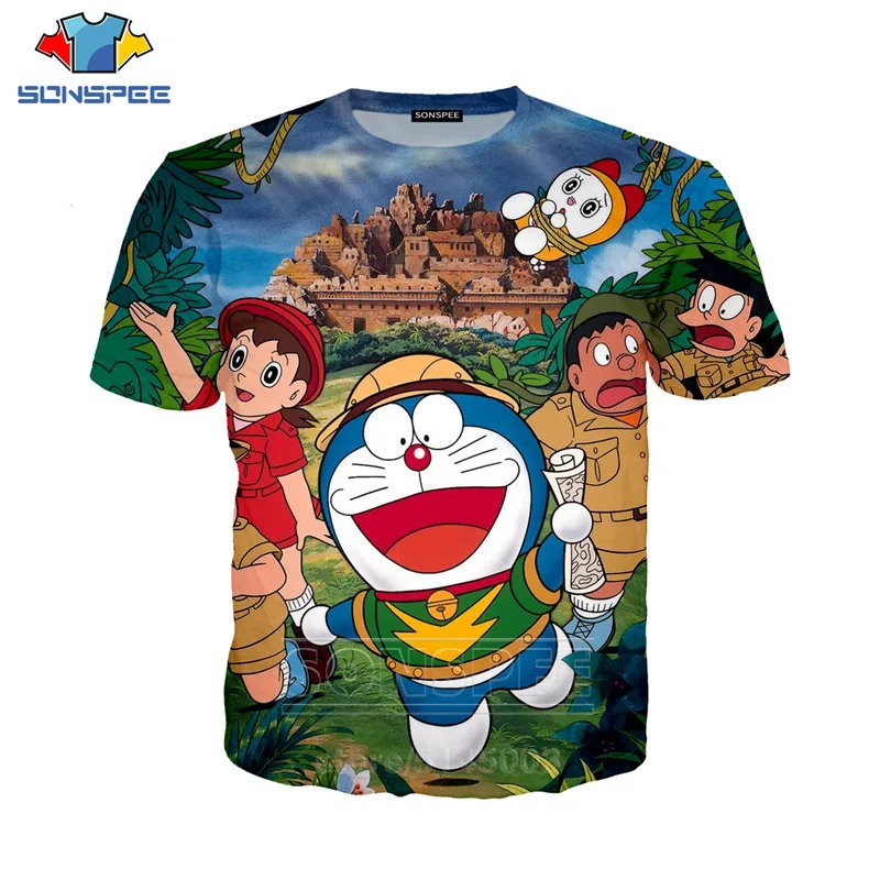 Doraemon футболка аниме для мужчин женщин Minamoto Shizuka Толстовка 3D принт Nobita Nobi короткий рукав хип хоп Уличный Топ пуловер C043