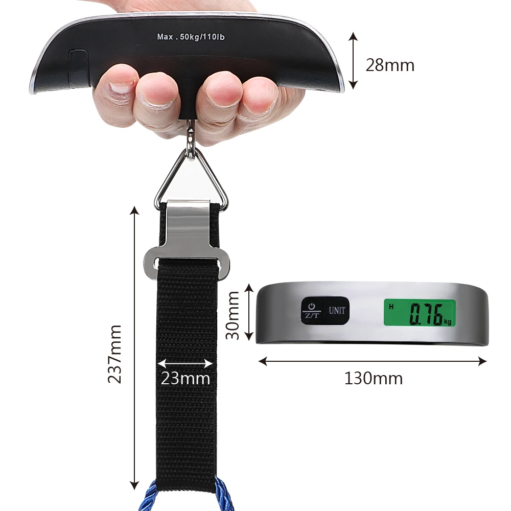 NICEYARD 50 кг/110lb ЖК-дисплей Чемодан портативные электронные весы подвесные цифровые весы домашний инструмент с функцией термометра
