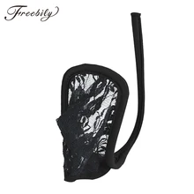 Купальники Мужское нижнее белье для гомосексуалистов мужские кружевные цветочные стринги бикини трусы нижнее белье трусы Crotchles Нижнее белье Мужские трусы