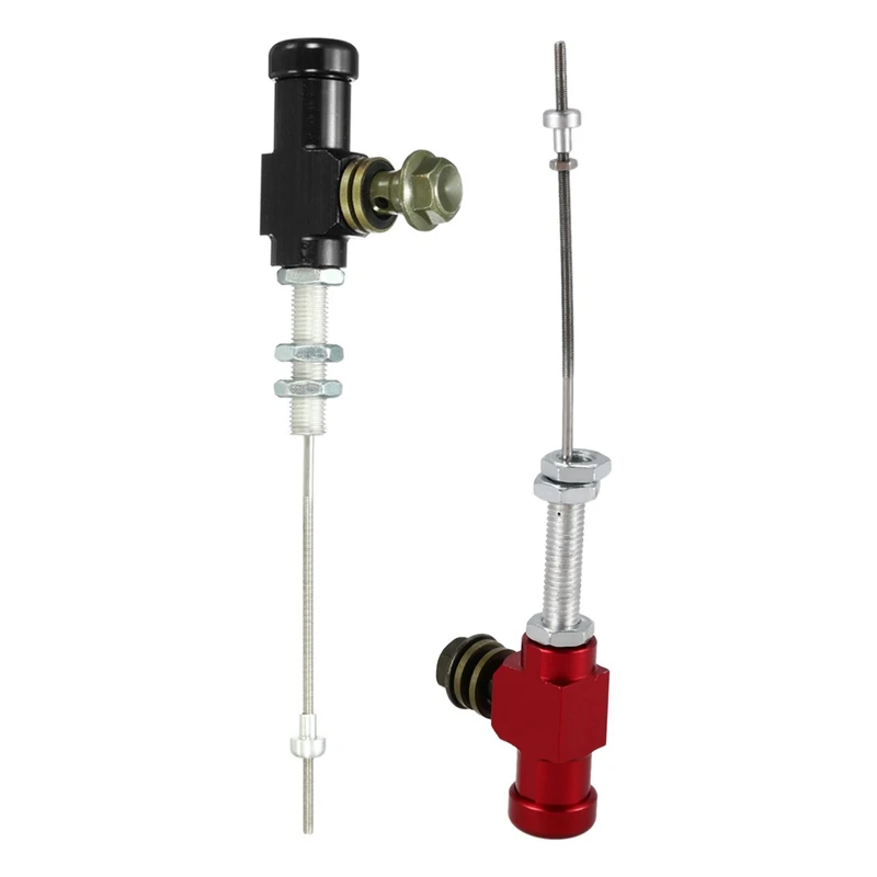 

2Pcs Motorcycle Hydraulic Clutch Master Cylinder Rod Brake Pump M10X1.25Mm Aluminum - Black & Red