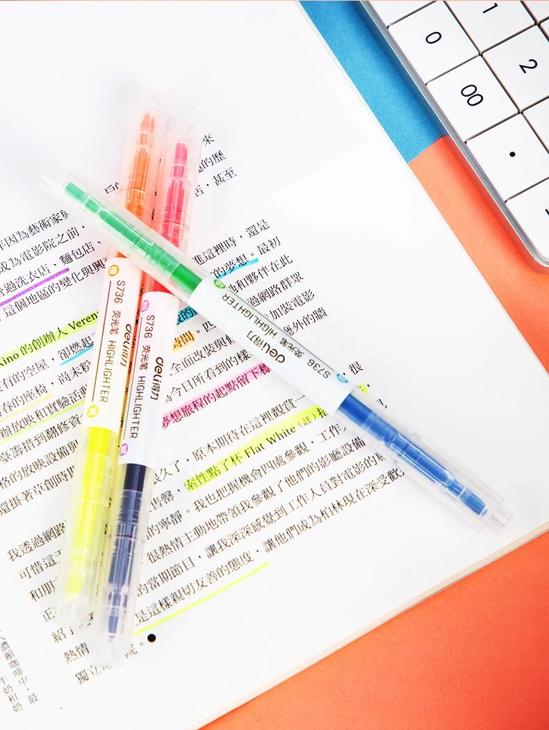Dual Tip Highlighter Set - 6 Color Double-Ended Markers 3 Pcs