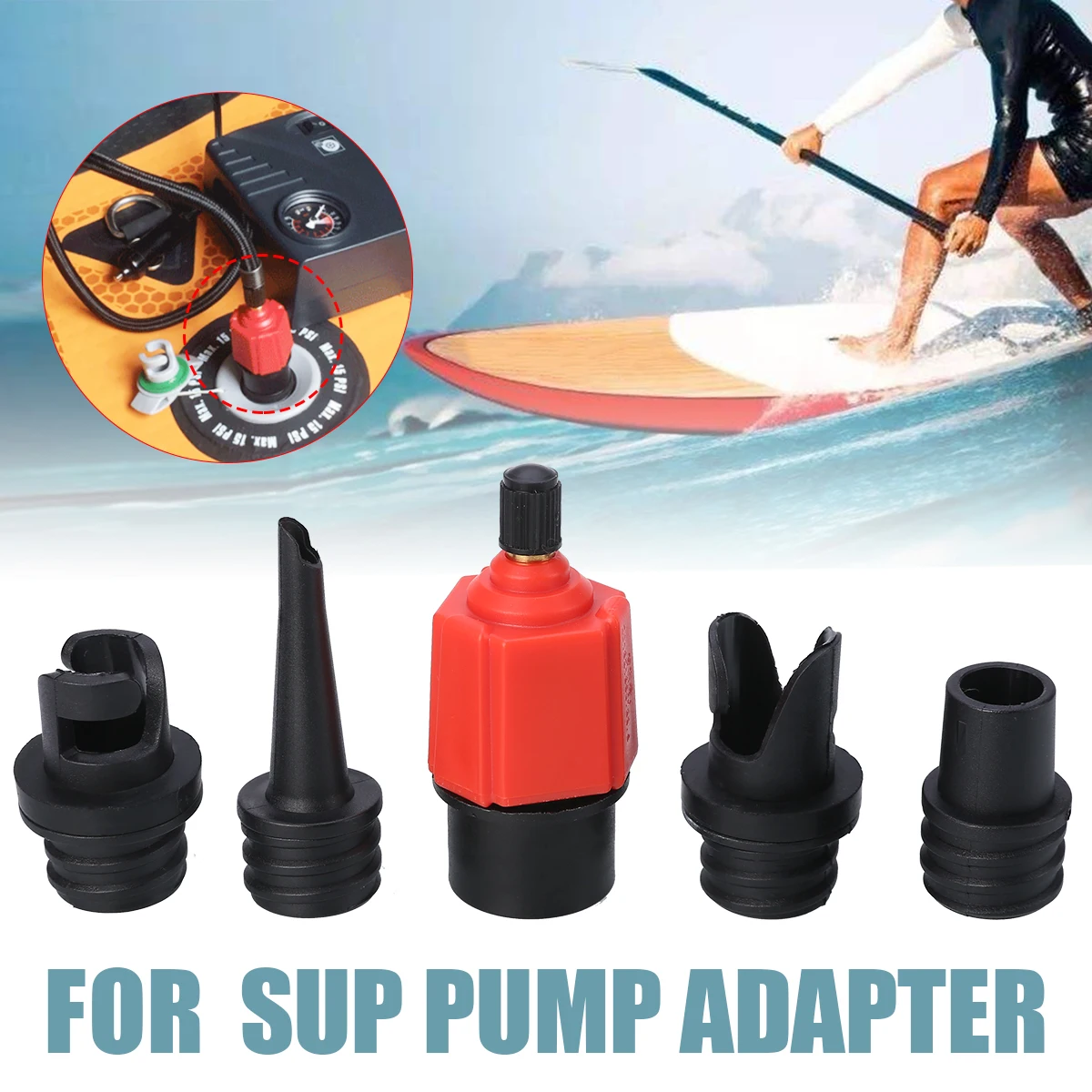 4 Standards Conventional Air Valve Attachment for Inflatable Boat Stand