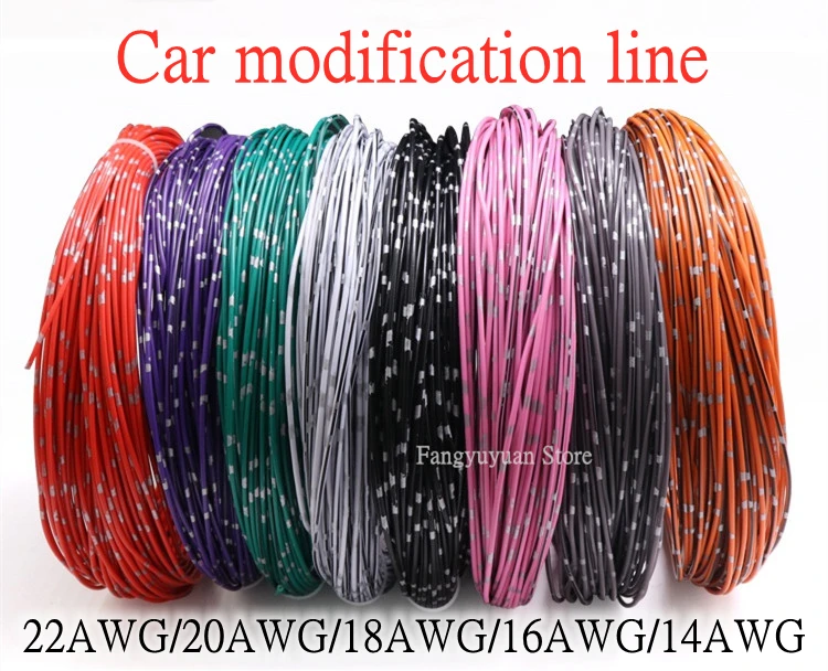 

5M/10M 22AWG 20AWG 18AWG 16AWG 14AWG Meter Car Modified Wire Thin Leather Insulated Wire Low Voltage Car Power Line