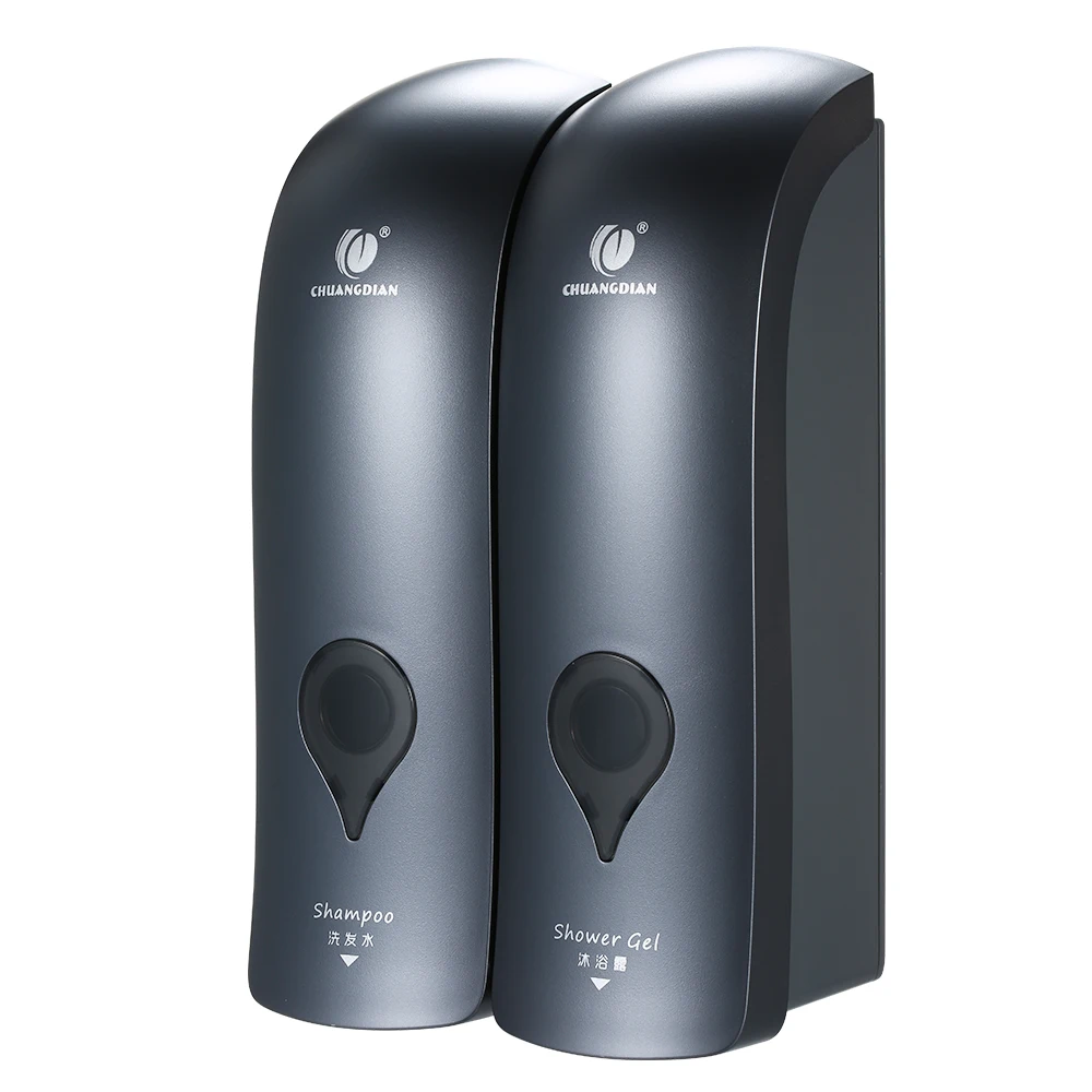 soap dispenser shampoo dispenser soap dispenser bottle 300ml*2 Self Adhesive Soap And Shampoo Dispenser Wall Mounted Manual Soap Dispenser Bathroom Shower Gel Liquid Holder