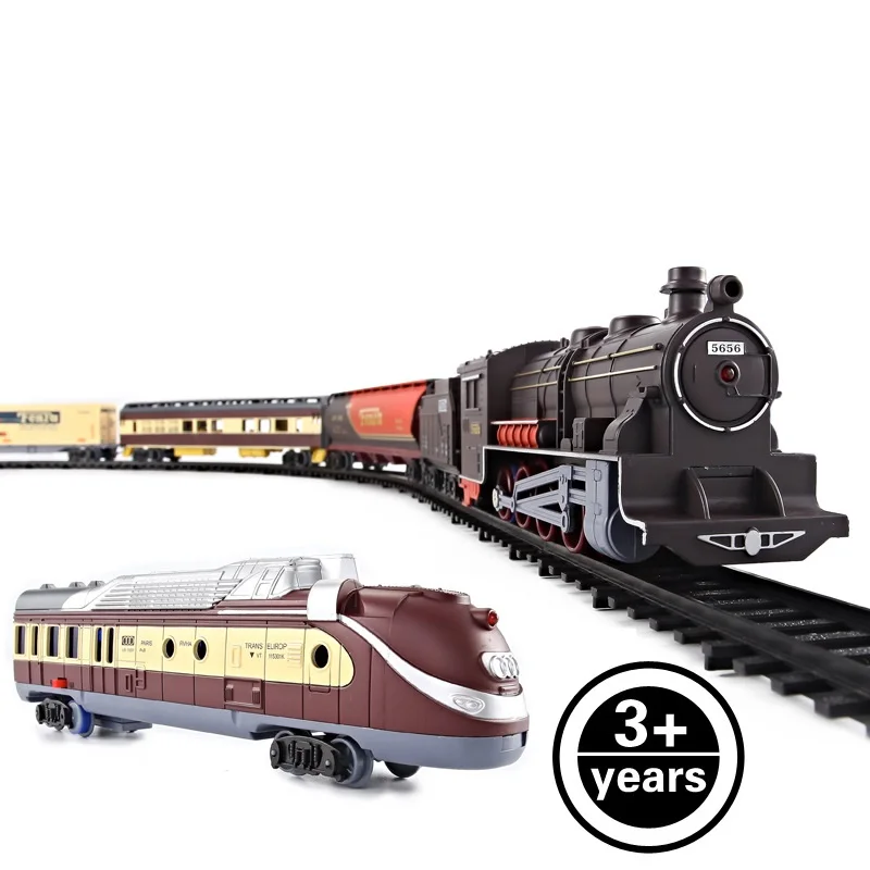 SimulationTrainRetroElectricRailcarTrainSetElectricLightTrainModelEducationalToys