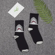 Fun Shark Animal Cartoon Art Jacquard Crew Quarter Unisex Mens Sports Basketball Socks