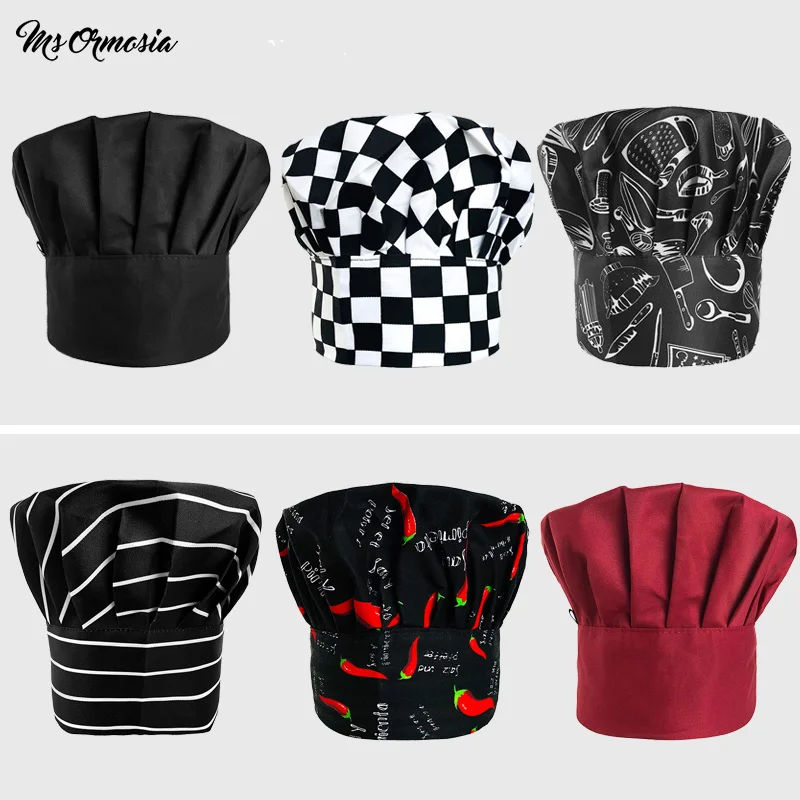 

wholesale High quality chef hats Cafe Bar Waiter Beret Restaurant Kitchen Workwear Baking Caps Men Women Breathable Forward Caps