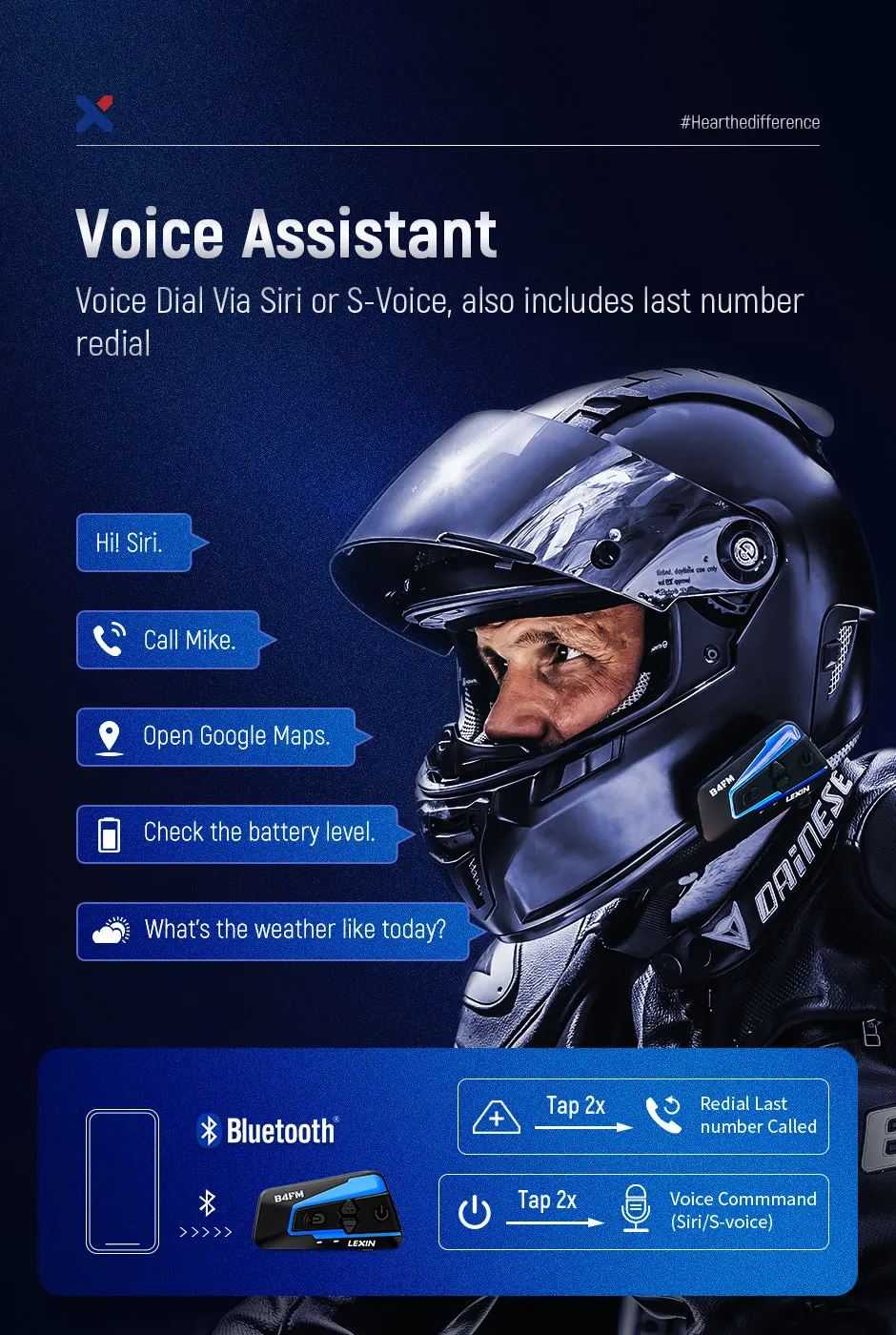 Lexin 2шт. B4FM BT Мотогарнитура для Мотошлема Bluetooth Интерком 4 Гонщика FM Радио