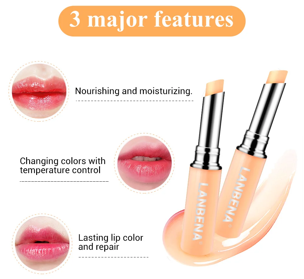 Chameleon Nourishing Lip Balm Discoloration Moisturizing Reduce Fine Lines Relieve Dry Lip Balm Enhance Elastic Lip Care LANBENA