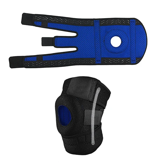 005Blue Регулируемый Неопреновый наколенник ROEGADYN с пружиной поддержки и противоскользящим ремнем открытый наколенник для верховой езды скалолазание наколенник - Цвет: 005Blue