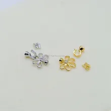 

DIY pearl jewelry accessories necklace bracelet sweater chain single layer five petal flower buckle copper plating 18K Gold