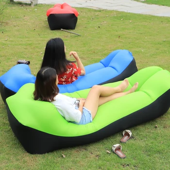 

New hot sale fast inflatable sofa bed bag lazy sleeping bag portable inflatable camping air beach hiking sofa bag leisure chair