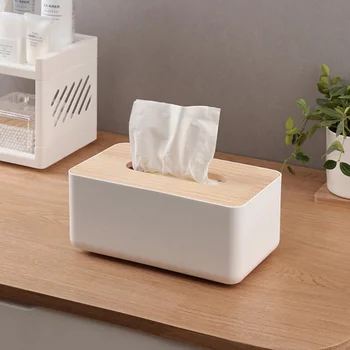 

Creative Tissue Box Modern Wooden Cover Paper Tissue Storage Box Home Car Napkins Holder Case Home Organizer Decoration Tools*