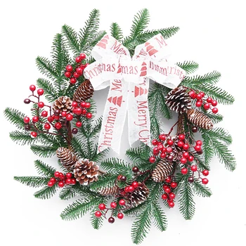 

Hot Sale Fashion Christmas Pinecones Red Beads Garland Decorations for Wall Door Table Windows of Home Market Hotel Xmas Wreaths