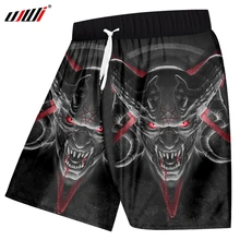 UJWI мужские 3D принты красные глаза рога черепа повседневные шорты летние крутые пляжные боры шорты мужские хип-хоп тренировки Короткие джоггеры