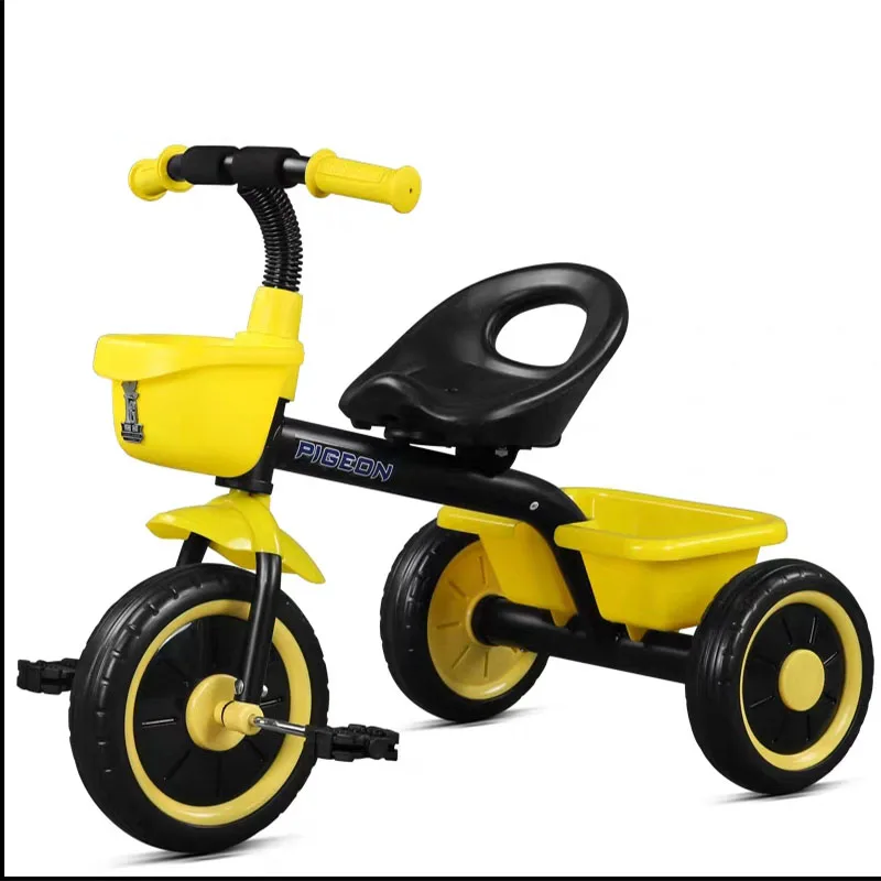 black yellow Детский трехколесный велосипед, игрушки для верховой езды, детский трехколесный портативный велосипед с педалью для детей 2-5 лет, красочный подарок на день рождения - Цвет: black yellow