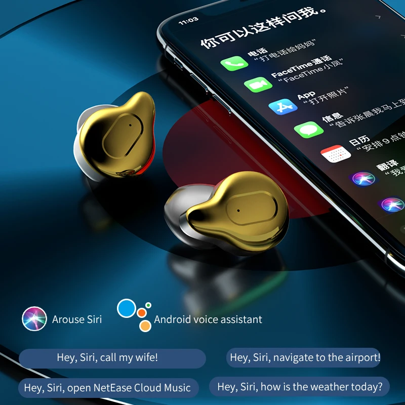 TWS Bluetooth 5.0 Earphones 1200mAh Charging Box Wireless Headphone 9D Stereo Sports Waterproof Earbuds Headsets With Microphone