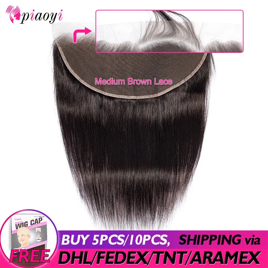 

Piaoyi Brazilian Straight Hair HD Transparent Straight Frontal 13x6 Lace Frontal Ear To Ear Lace Frontal Closure Br