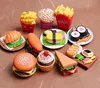 Children Kitchen Cutting Toys Pizza Hamburger Bread Fast Food Pretend Play Plastic Miniature Food Girls Kids Education Toy Gift 1
