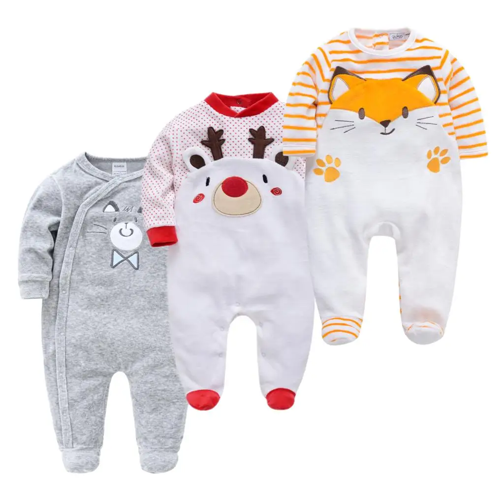 3pcs Warm Velvet vetements bebe de Newborn Baby Boys Jumpsuits Infant Baby Girls Clothes Toddler ropa bebes de Boy Pajamas