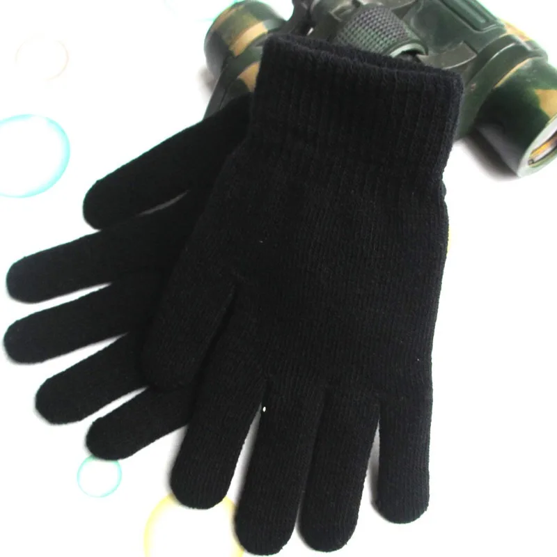 Теплые перчатки, тянущиеся вязаные волшебные перчатки с пятью пальцами, осенние и зимние мужские и женские перчатки