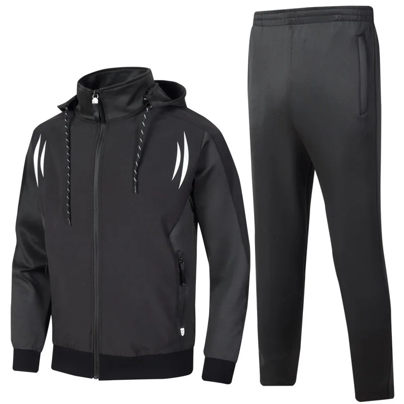 

2020 football clothing basketball clothing sports suit men's running suit set two-piece hooded jacket casual