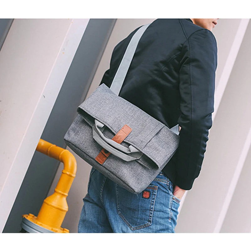 Новая мужская сумка нейлоновая сумка на плечо Водонепроницаемая Наплечная Сумка мужская деловая сумка Складная Большая емкость Мужская сумка через плечо серый