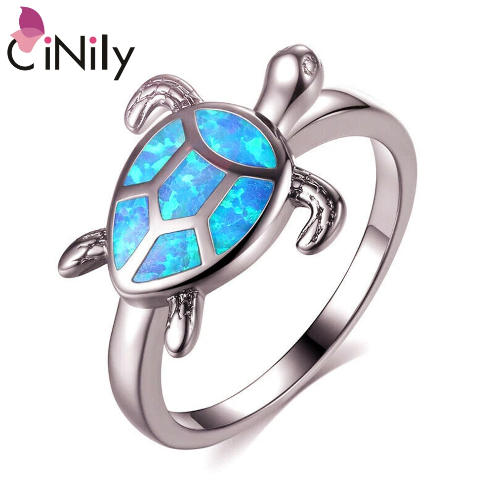 Модные ювелирные изделия CiNily кольца с синим огненным опалом женское
