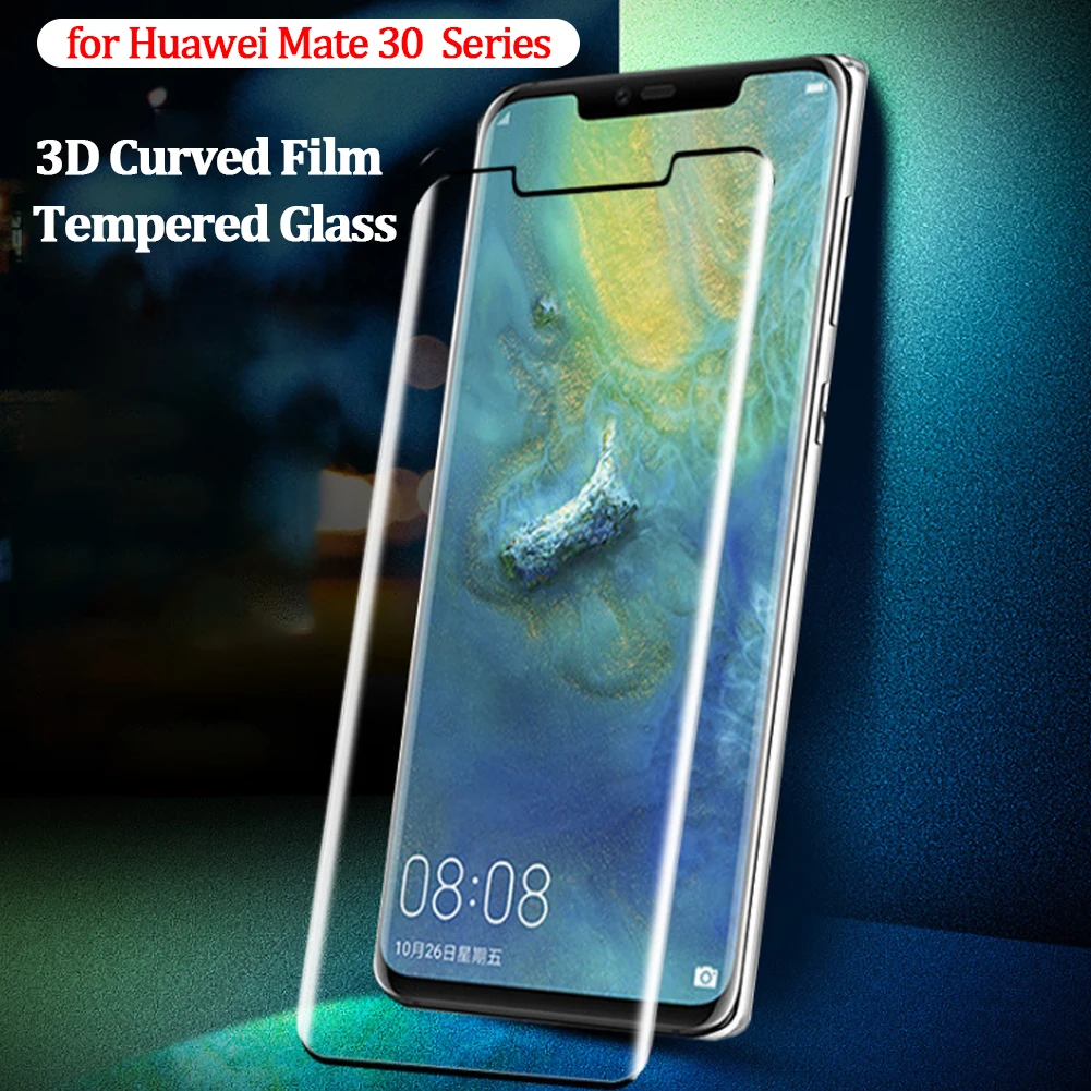 

3D Curved Tempered Glass Film for Huawei Mate 30 Pro HD Screen Protector for Mate30 Anti-scratch Anti-fingerprint Protector Film