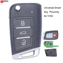 Xhorse proximidade inteligente universal 3 botão inteligente mqb tipo chave para vvdi ferramenta chave vvdi2 pn: xsmqb1en