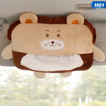 

1 Pc Car Cartoon Sun Visor Tissue Box Hanging Type Plush Tissue Box Car Napkin Bag Tissue Box Hanging Auto Parts