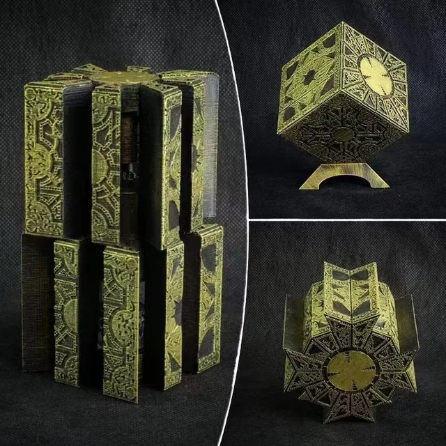 1:1 Hellraiser Cube Puzzle Box Moveable Lament Terror Film Serie Puzzle Box Cube Fully Functional Pinhead Prop Model Figure Toy 6