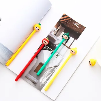 

4 pcs fruit faminly gel pen 0.5mm Black color Strawberry Watermelon Cute kid gift Office accessories School supplies EB477