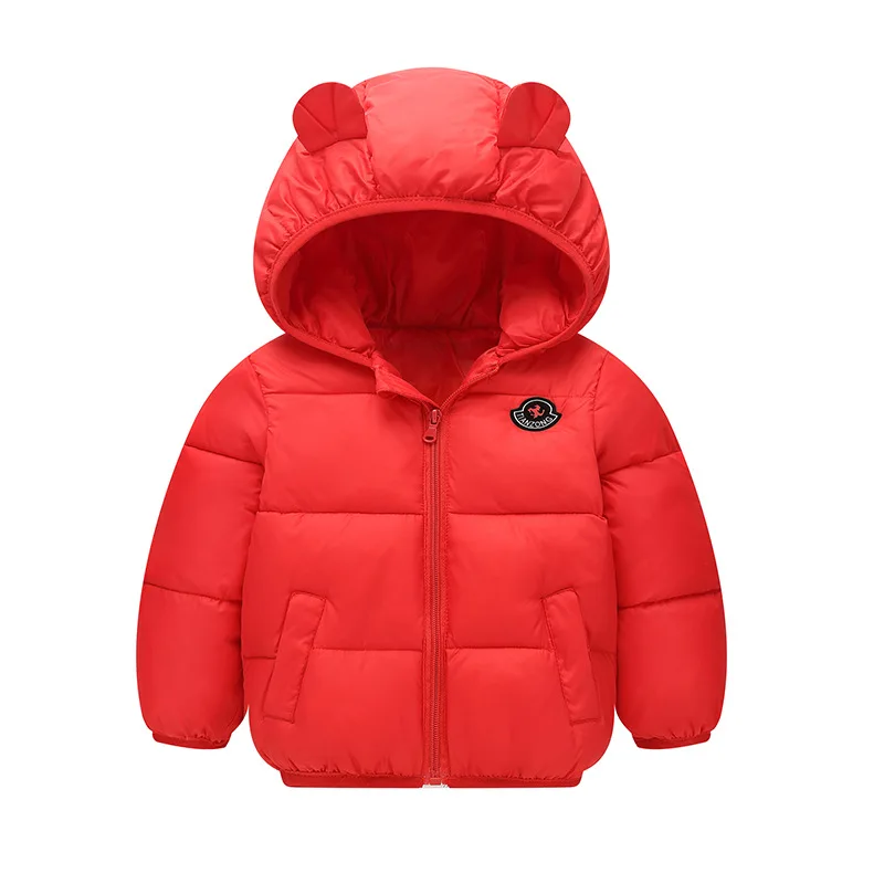 Куртка для маленьких мальчиков зимние толстые пальто для детей, теплая верхняя одежда для мальчиков, куртка с капюшоном для девочек Одежда для детей 12, 3, 4, 5 лет - Цвет: red