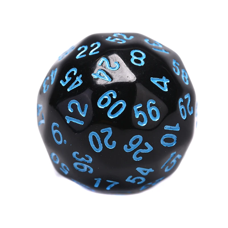 Синий 1 шт. игральные кости многогранные D60 многогранные игральные кости цифровые игральные кости Вечерние игры Развлекательное Оборудование - Цвет: Синий