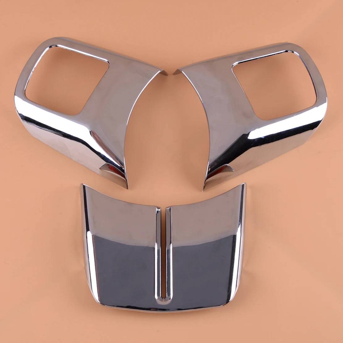 

DWCX 3PCS Chrome Steering Wheel Button Trim Cover Mouldings fit for Grand Cherokee Patriot Compass Wrangler