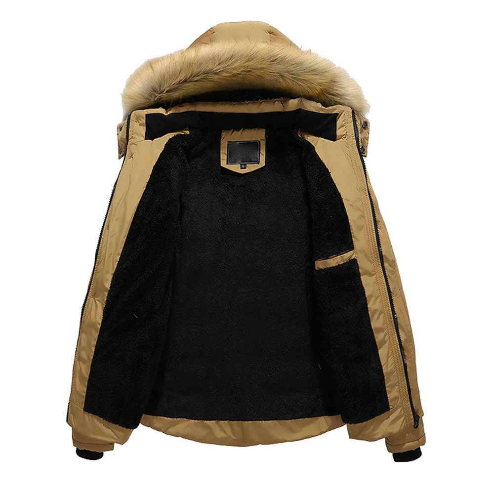 Мужская куртка уличная теплая зимняя Толстая куртка плюс меховое пальто с капюшоном Модная хлопковая куртка повседневная мужская s топы блузки пальто