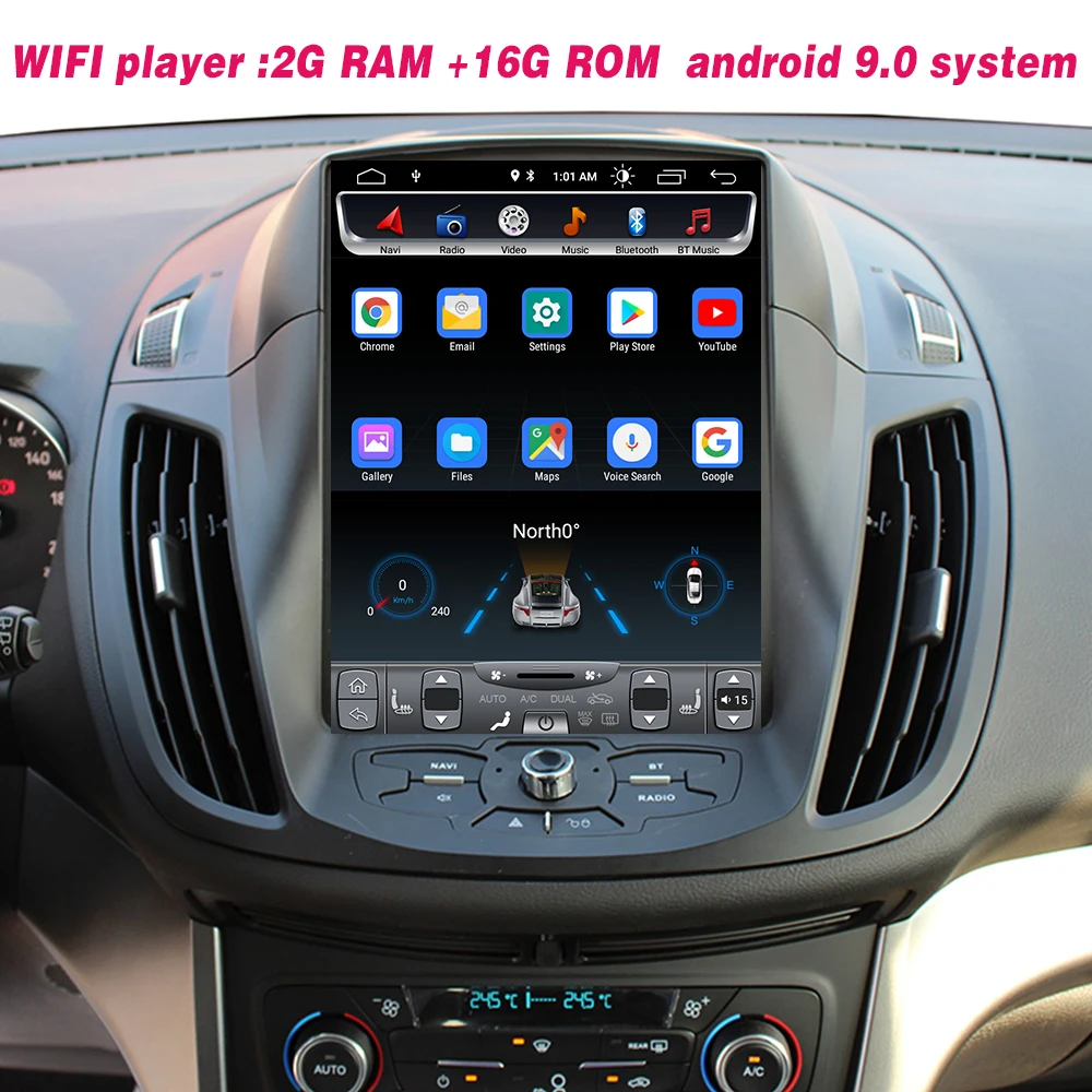 Online 4G Lte 32G ROM Vertical sistema android video multimedia reproductor de radio para ford escape kuga 2013 2016 C MAX navegación ESTÉREO