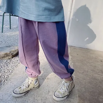 

2020 New Girls Boys Patchwork Pants Fashion Baby Pants 2-7 Years