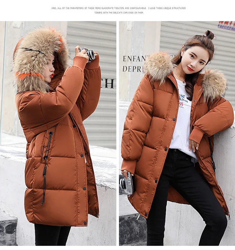 Зимнее пальто женские куртки длинные стеганые парки с меховым капюшоном хлопковые пальто зимняя женская парка плюс размер 3XL Casaco Feminino