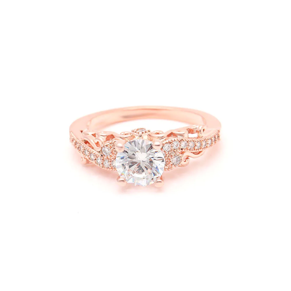 14 к розовое золото VVS1 бриллиантовое кольцо для женщин Anillos De Bizuteria Bague Etoile чистый драгоценный камень 14 к розовое золото 2 карата коробочка для кольца с бриллиантом