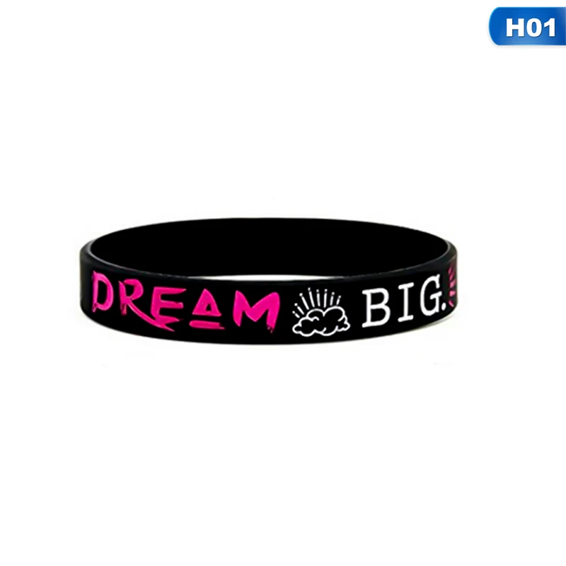 1 шт. Dream Inspire Create Believe вдохновляющие браслеты мотивационные сообщения силиконовые браслеты дамские размеры праздничные ювелирные изделия - Окраска металла: BL4237H01